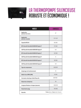 TTI Stratos 65000 BTU Thermopompe pour Piscine