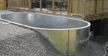 12' X 24' Ensemble Piscine Oval Rockwood avec Panneaux Galv.